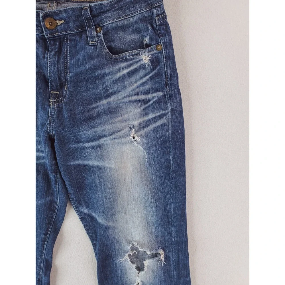 Big Star Jeans Womens 26‎ Maddie Bootcut Y2K Low Rise Distressed Stretch Denim